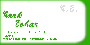 mark bohar business card